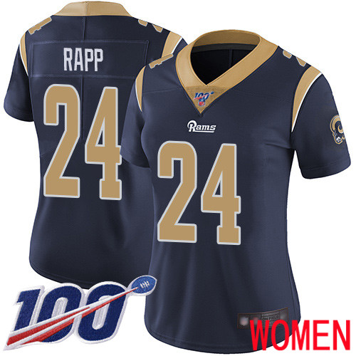 Los Angeles Rams Limited Navy Blue Women Taylor Rapp Home Jersey NFL Football 24 100th Season Vapor Untouchable